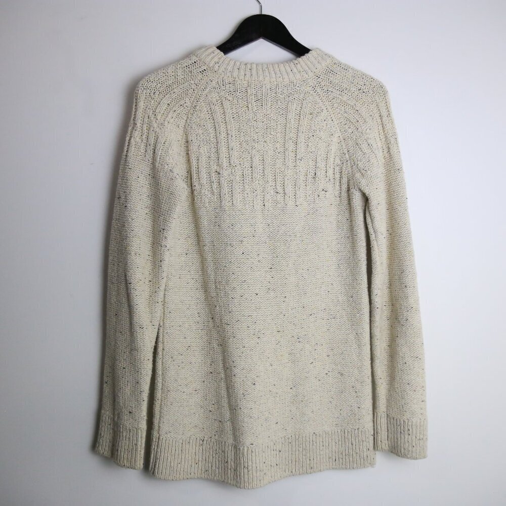 Roots Acrylic Wool Knit Speckled Oat Mix Crewneck Pullover Sweater Size Small - Picture 8 of 9